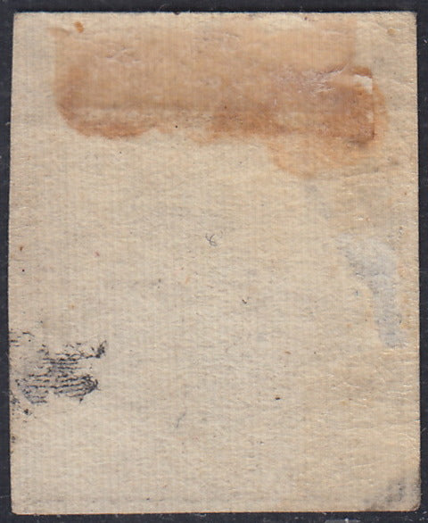 BO22-59 - 1859 - Efigie de Fernando II de Borbón, 1 grano verde oliva grisáceo claro II mesa papel Palermo nuevo con goma original, poco común y de hermosa calidad. (4, posición 28/100). 