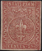 ADRS261 - 1854 - III edición c. 20 oro, prueba de color de la composición II, nuevo, sin engomar (P37a)