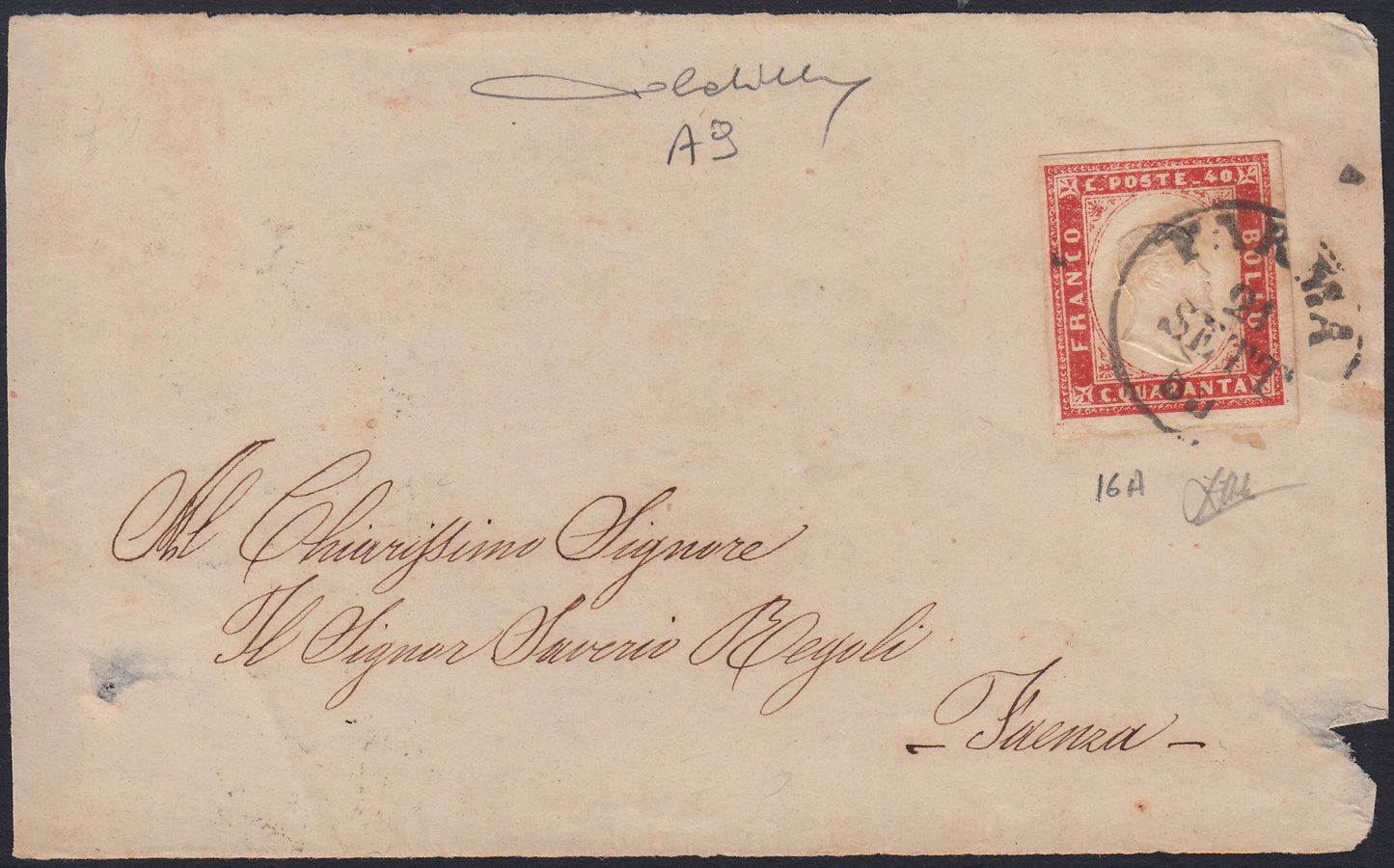 1859 - 1 brown olive grain II table paper of Naples new with original gum (4b) 