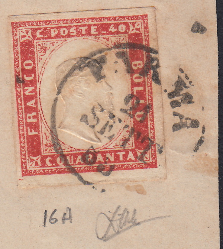 1859 - 1 brown olive grain II table paper of Naples new with original gum (4b) 