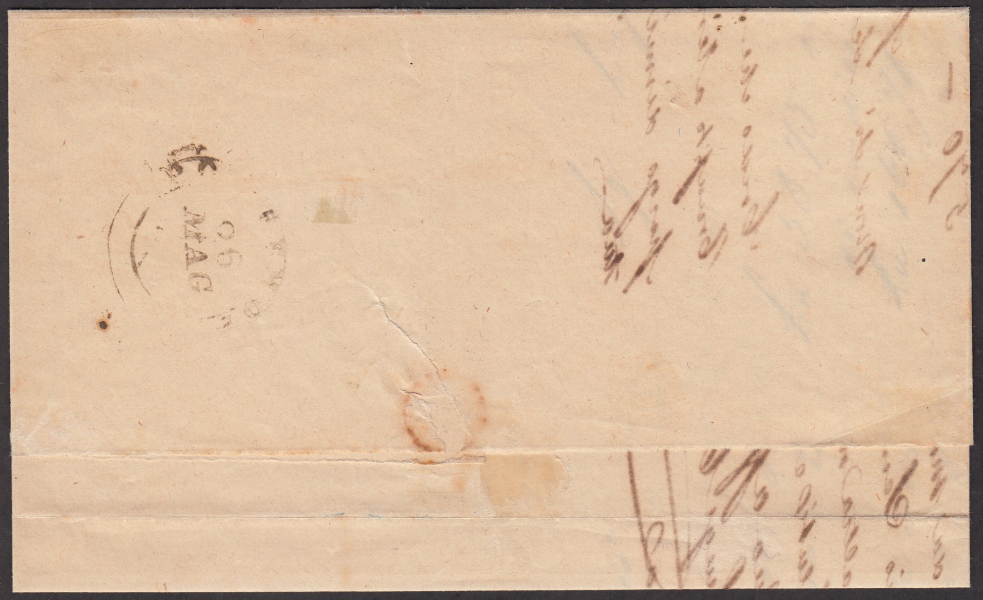 16-457 - 1855 - Duchy of Parma II issue c. 5 very light yellow used, C ...