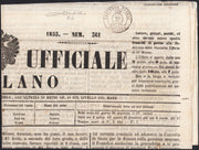PARSP29 - Ducato di Parma, segnatasse per giornali, giornale con bollo GAZZETTE ESTERE PIACENZA CENT. 9 (B2)