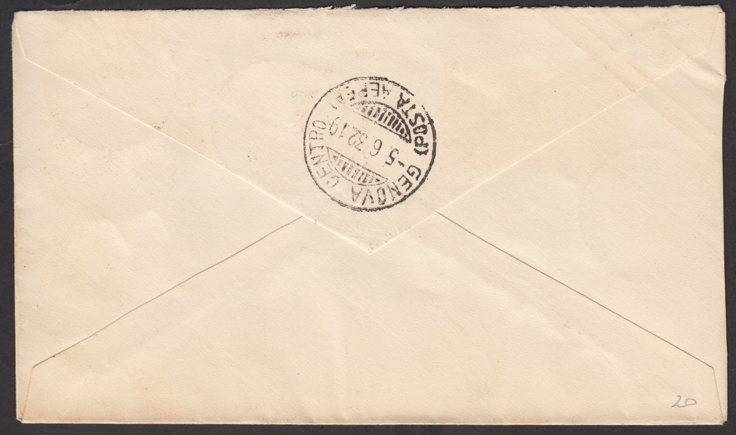 1932 - Posta Aerea, Roma-Genova 5/6/32 con Imperiale c. 20 carminio due esemplari + Dante c. 20 carminio, valori gemelli (247+ 305)