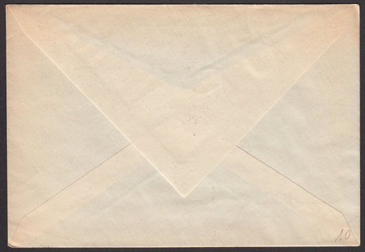 1936 - Air Mail, Tripoli - Rome 10/2/36 with Tripolitania Air Mail overprinted LIBYA 1 light blue lire (29) 
