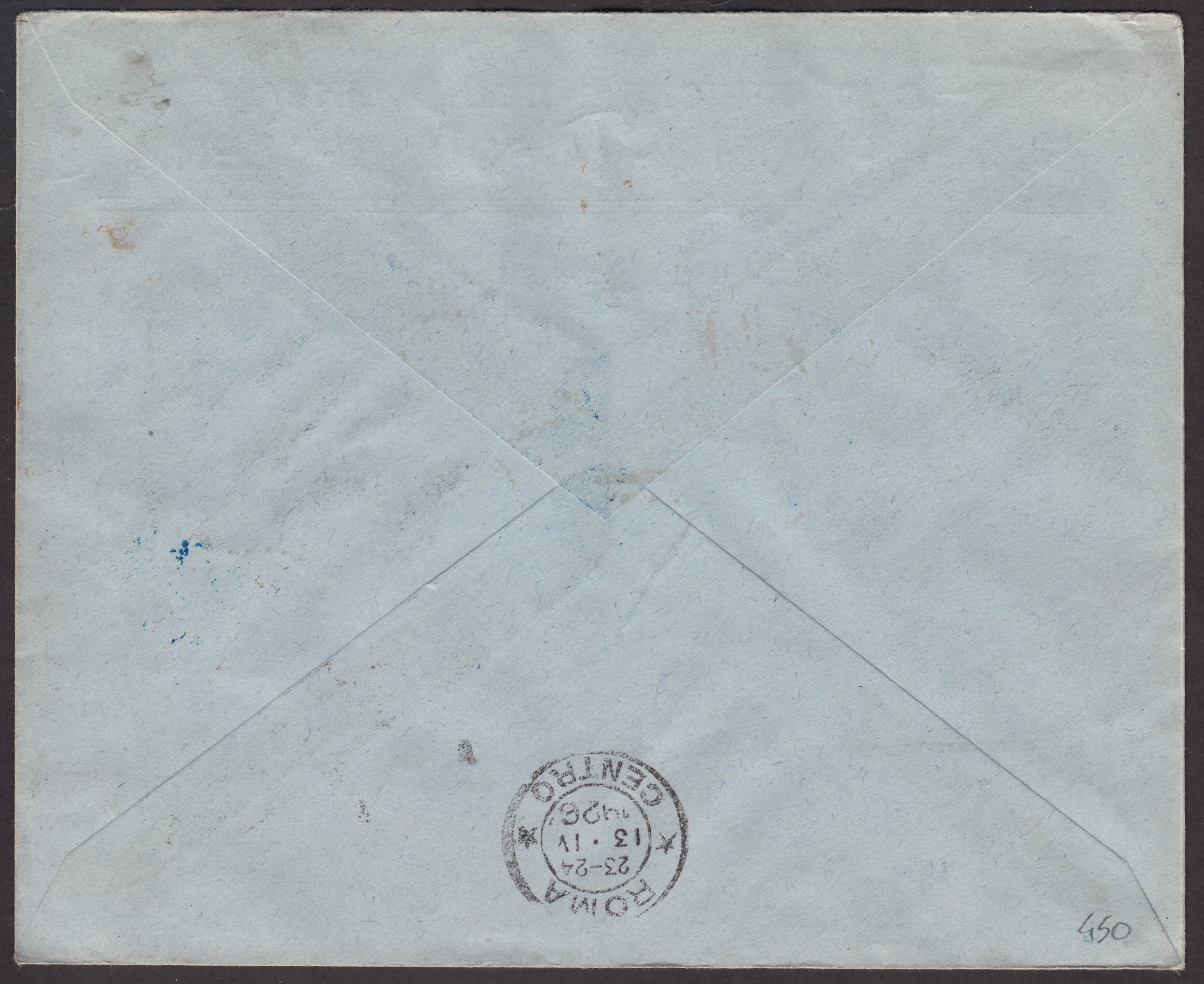 1926 - Primo volo Genova Roma 13/4/1926 con affrancatura composta da Anno Santo c. 60 + 30 carminio e bruno + P.Aerea c. 60 grigio (172 +PA3)