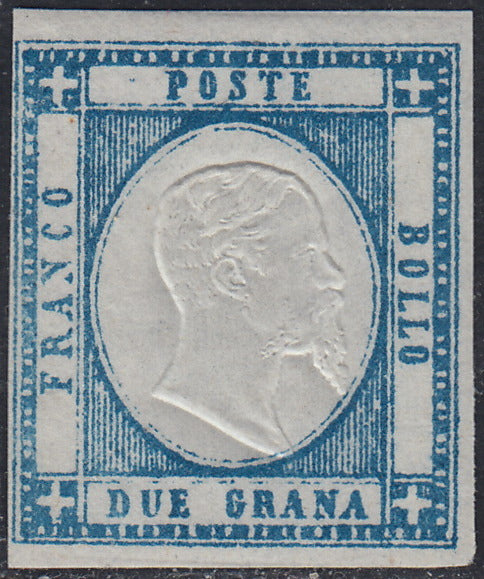 1861 - 1 black grain, copy with triple effigy, new with original rubber (19 AD). Cardillo certificate.