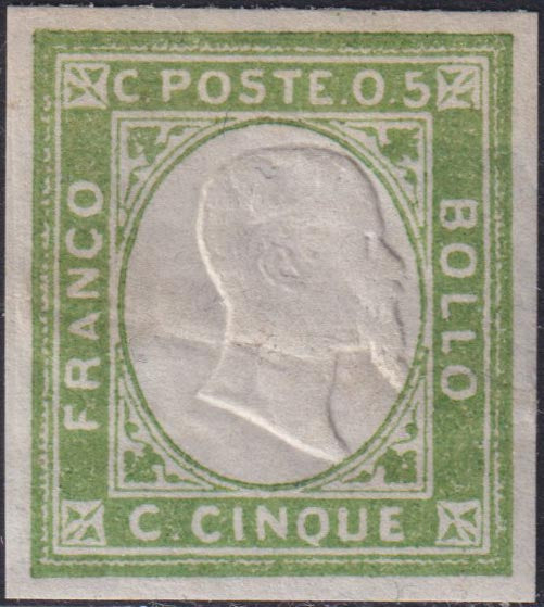 1861 - 1 black grain, copy with triple effigy, new with original rubber (19 AD). Cardillo certificate.