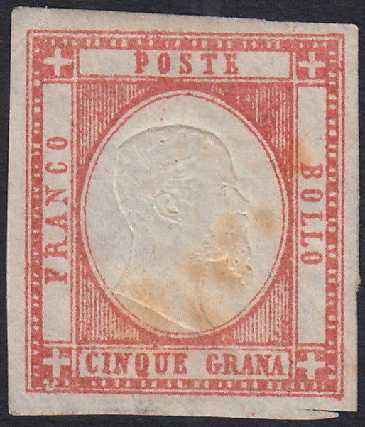 PN249 - 1861 - 5 grana rosso carminio nuovo con gomma originale (21)