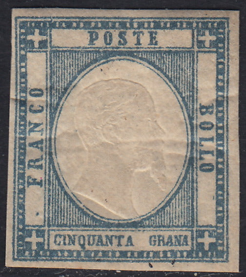 1861 - 1 black grain, copy with triple effigy, new with original rubber (19 AD). Cardillo certificate.