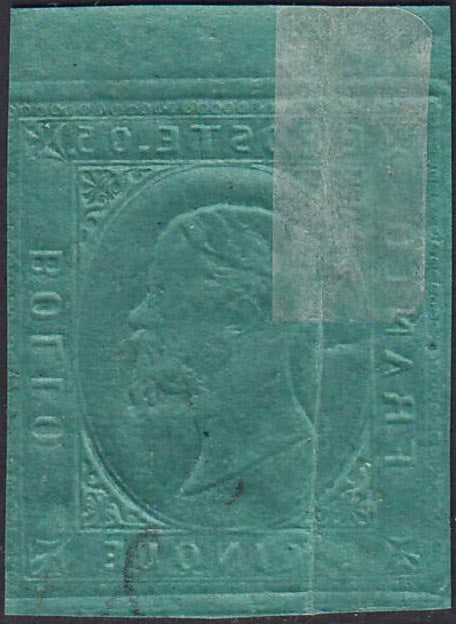 PP228 - 1853 - Sardegna II emissione c. 5 verde nuovo con gomma originale (4).