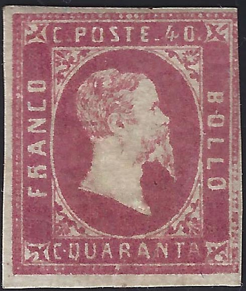 1860 - 1/2 dark blue tornese called "Croce di Savoia" used in the IL PAESE newspaper of 1/1/1861 (16b)