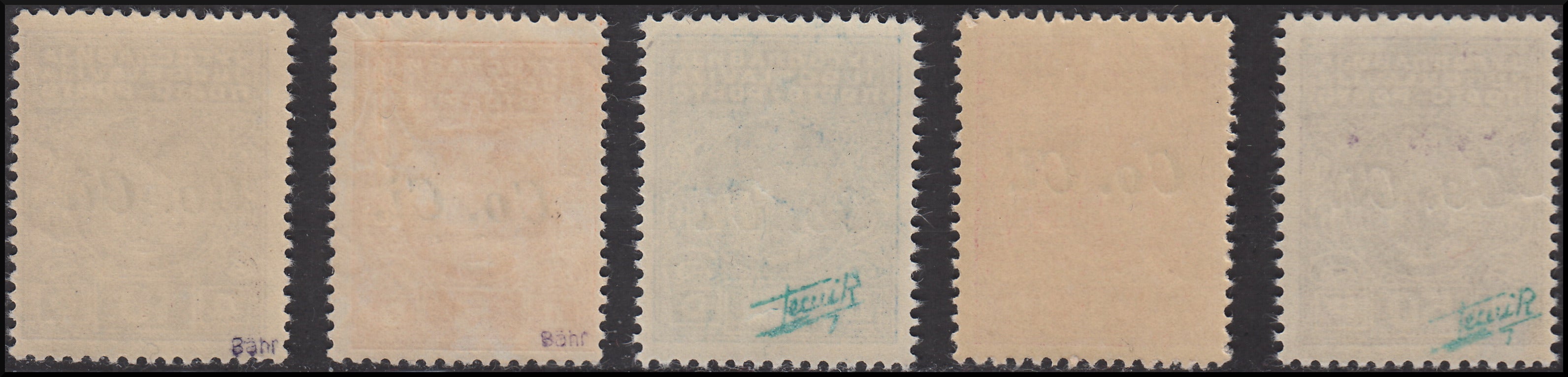 PPP587 - 1941 - Occupazione Italiana della Lubiana, Segnatasse soprastampate "Co.Ci." serie di 5 valori completa nuova con gomma integra (1/5)