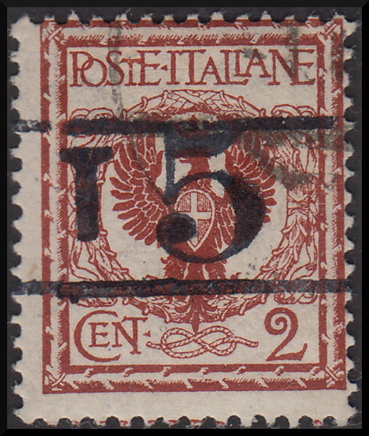 PPP621 - 1918/19 - Trentino Alto Adige, ufficio di Bolzano 3, FLoreale 2c. rosso bruno sopastampato "T 5" tra due righe orizzontali usato (BZ3/10)