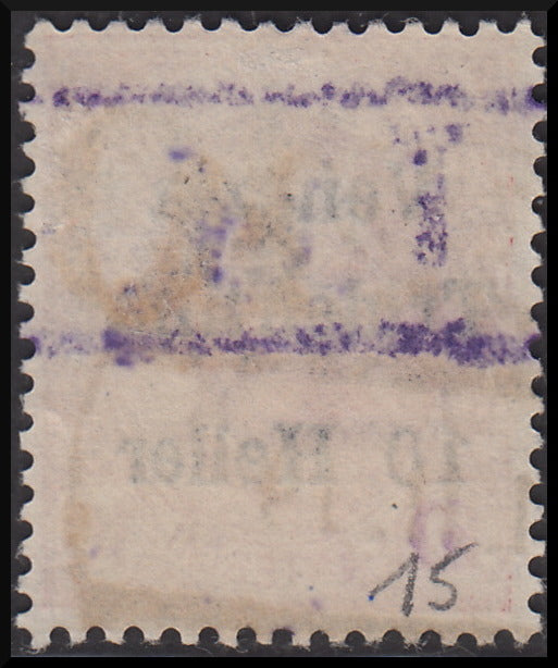 PPP624 - 1918/19 - Trentino Alto Adige, ufficio di Bolzano 3, Leoni 10c. rosa sopastampato "T 10" tra due righe orizzontali usato (BZ3/12)