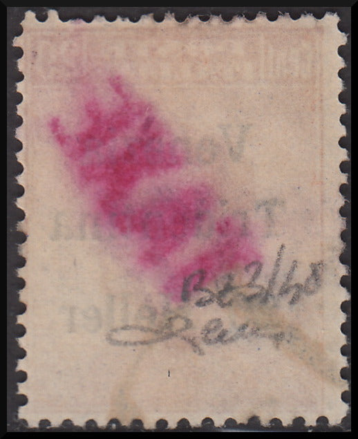 1918 - Trentino Alto Adige, ufficio di Bolzano 3, segnatasse provvisorio soprastampa Venezia Tridentina 20 heller su c. 20 arancio e TAXE diagonale dal basso verso l'alto in colore rosa, usato (BZ3/48)