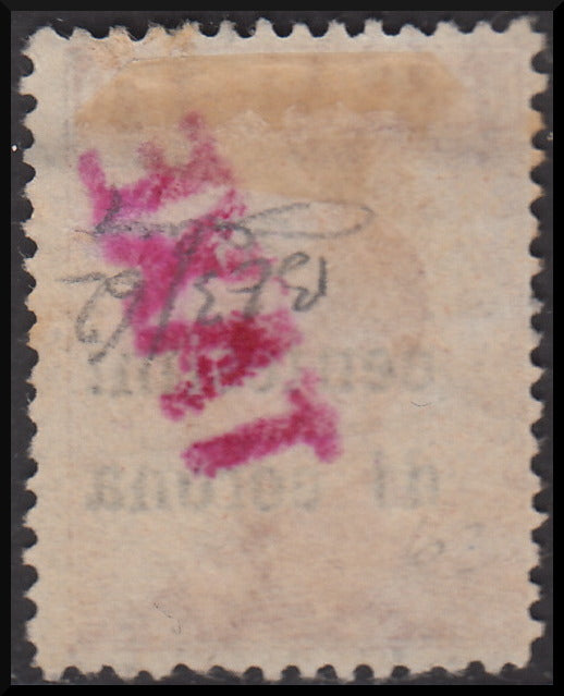 PPP638 - 1918 - Trentino Alto Adige, ufficio di Bolzano 3, segnatasse provvisorio soprastampa 20 cent. di corona su c. 20 arancio e TAXE diagonale dal basso verso l'alto in colore rosa, nuovo (BZ3/62) Unito BZ3/53 usato.