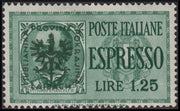 PPP777 - 1944 - Espresso d'Italia soprastampato i colore verde scuro, L. 1,25 verde nuovo con gomma originale (E1)