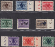 PPP783 - 1944 - Segnatasse d'Italia soprastampate, serie di nove valori nuova con gomma originale (1/9)