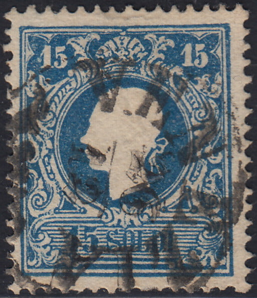 Lotto 125 - Lombardo Veneto, II emissione I tipo s. 15 azzurro usato (27).