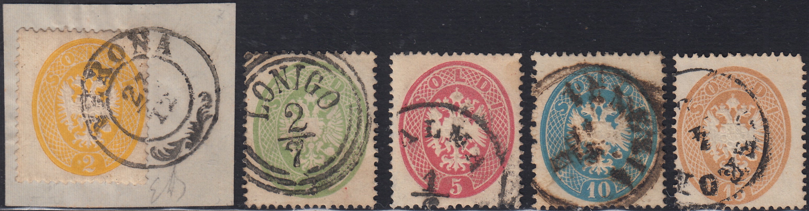 Lotto 132 - Lombardo Veneto, IV emissione serie completa usata (36/40).