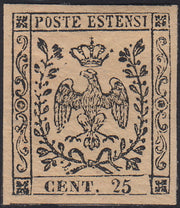 Lotto 143 - Modena I emissione c. 25 camoscio nuovo con gomma originale (4)
