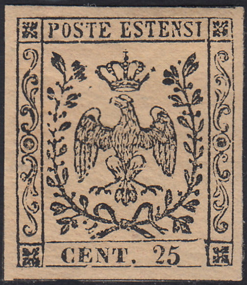 Lotto 143 - Modena I emissione c. 25 camoscio nuovo con gomma originale (4)