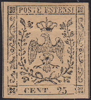 Lotto 144 - Modena I emissione c. 25 camoscio nuovo con gomma originale (4)