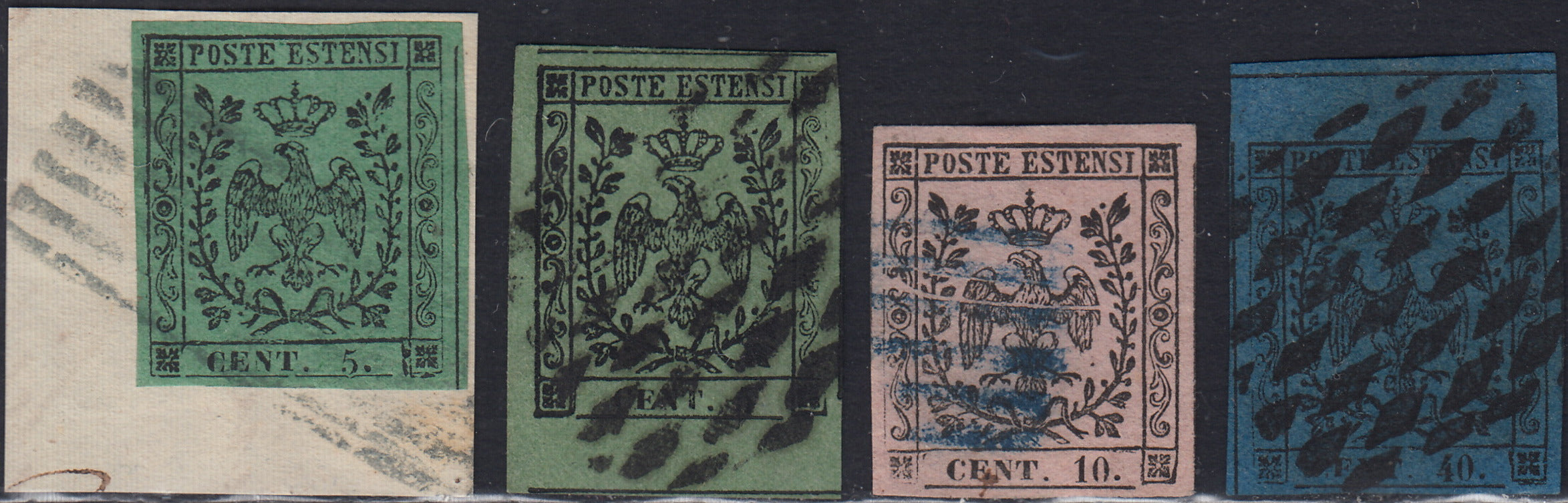 Lotto 152 - Modena II emissione serietta di quattro valori usata (7/10)