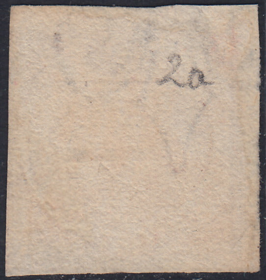 Lotto 167 - Regno di Napoli 1/2 grano carminio vivo II tavola usato (2a).