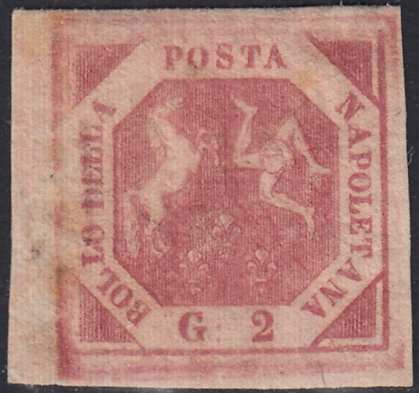 Lotto 171 - Regno di Napoli 2 grana rosa chiaro I tavola nuovo con gomma originale (5).