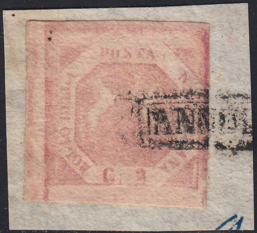 Lotto 173 - Regno di Napoli 2 grana rosa chiaro II tavola usato su frammento (6).