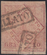 Lotto 176 - Regno di Napoli 20 grana rosa chiaro II tavola usato (13).