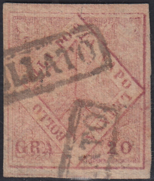 Lotto 176 - Regno di Napoli 20 grana rosa chiaro II tavola usato (13).