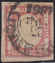 Lotto 191 - Province Napoletane, 5 grana rosa usato (21e). Firma Silvano Sorani