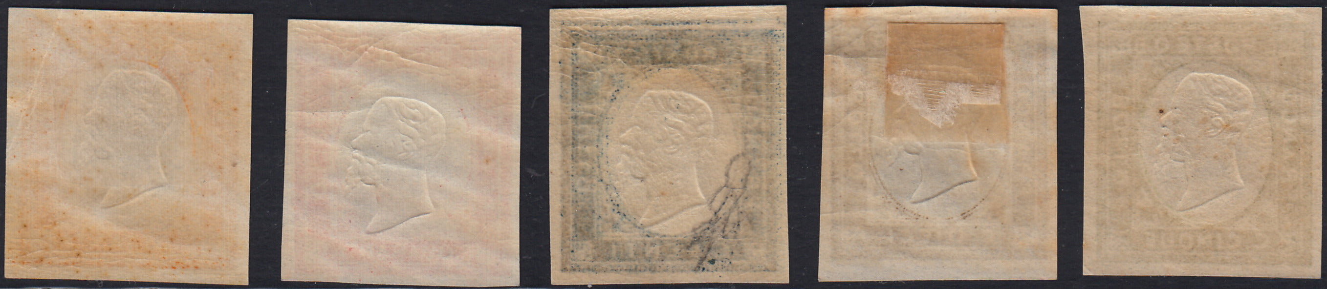 Lotto 199 - Province Napoletane, Non Emessi, serie completa di cinque valori nuova gomma originale (1/5).