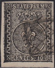 Lotto 204 - Ducato di Parma, I emissione c. 10 bianco usato (2)