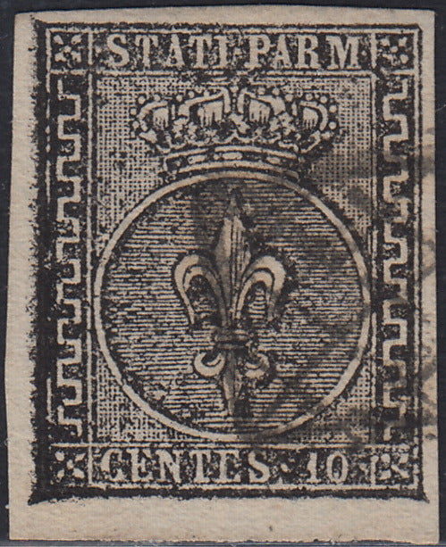 Lotto 204 - Ducato di Parma, I emissione c. 10 bianco usato (2)