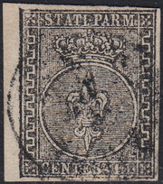 Lotto 205 - Ducato di Parma, I emissione c. 10 bianco usato (2)