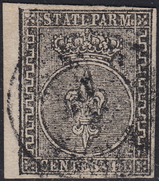 Lotto 205 - Ducato di Parma, I emissione c. 10 bianco usato (2)