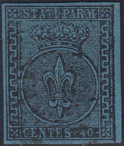 Lot 215 - Duchy of Parma, first issue c. 40 light blue used (5)