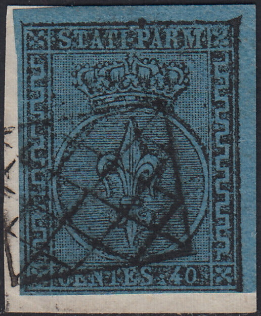 Lot 215 - Duchy of Parma, first issue c. 40 light blue used (5)