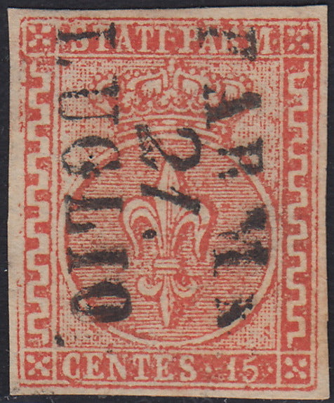 Lot 215 - Duchy of Parma, first issue c. 40 light blue used (5)