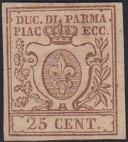 Lot 215 - Duchy of Parma, first issue c. 40 light blue used (5)