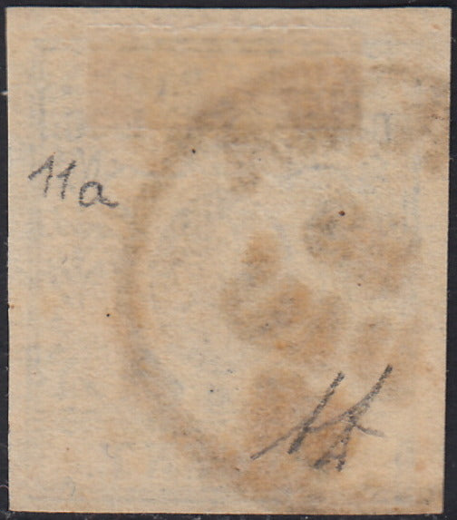 Lotto 224 - 1857 - Ducato di Parma, III emissione c. 40 azzurro usato (11)