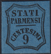 Lot 215 - Duchy of Parma, first issue c. 40 light blue used (5)