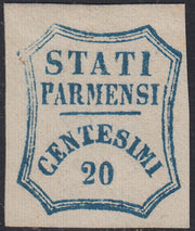 Lot 215 - Duchy of Parma, first issue c. 40 light blue used (5)