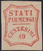 Lot 215 - Duchy of Parma, first issue c. 40 light blue used (5)