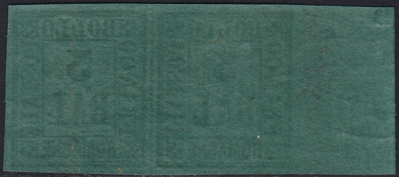 Lotto 267 - 1859 - Romagne, 3 baj verde scuro coppia orizzontale nuova con gomma originale (4)