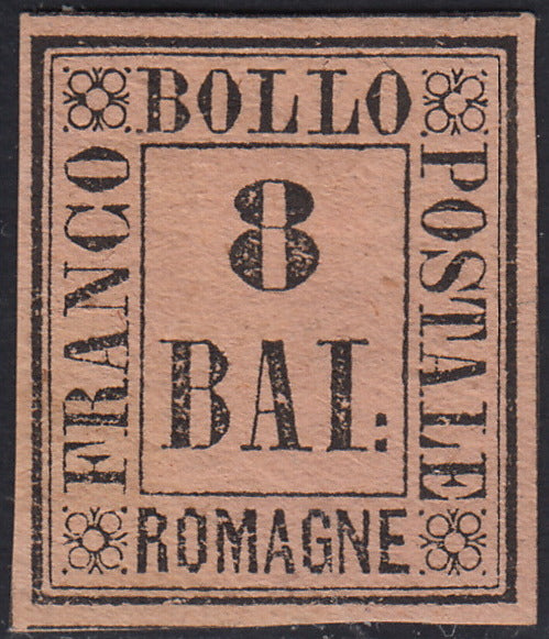 Lotto 272 - 1859 - Romagne, 8 baj rosa nuovo con gomma originale (8)