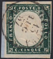 Lot 215 - Duchy of Parma, first issue c. 40 light blue used (5)